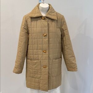 Vintage Women's Tan Quilted Puffer Coat - Sz S/M